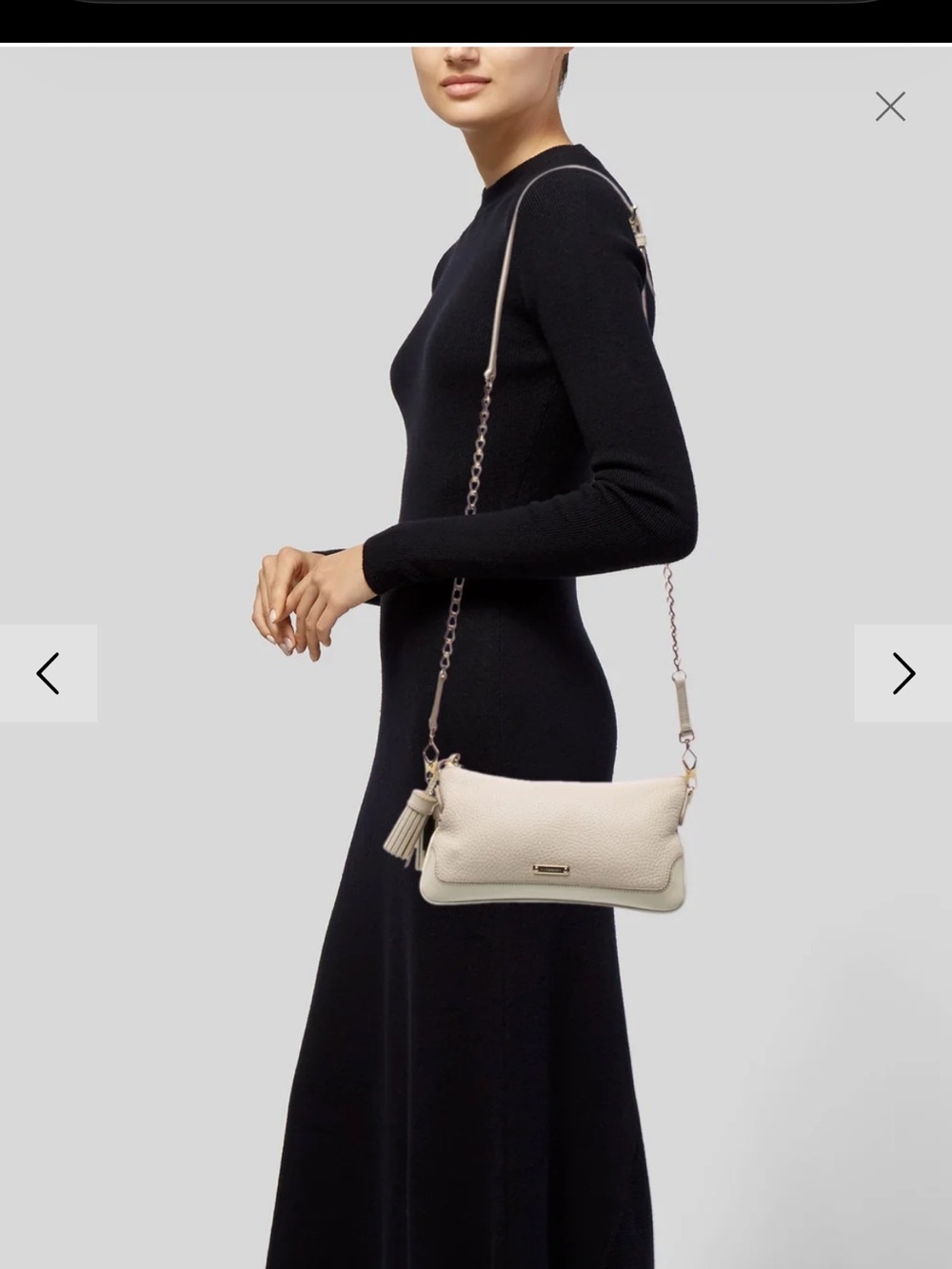 BURBERRY Leather Crossbody Bag in Cream - Picture 2 of 7
